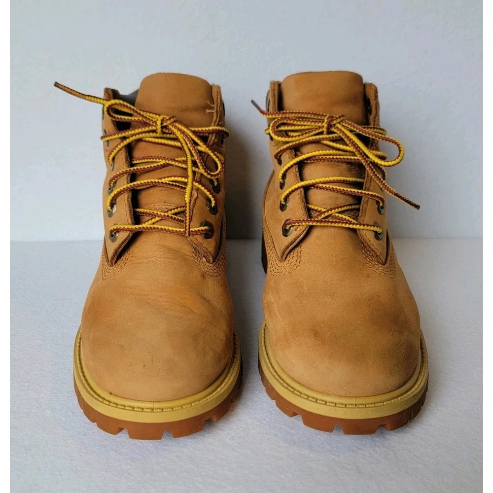 Timberland Nubuck Wheat Boots Youth Size 1 Waterproof Lace Up Y2K Streetwear 6in